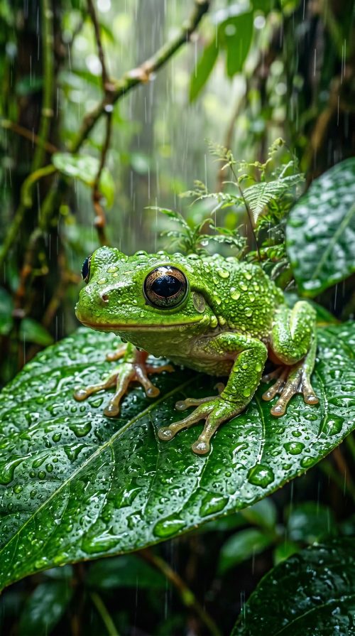 Cute Rainy Frog Macro
