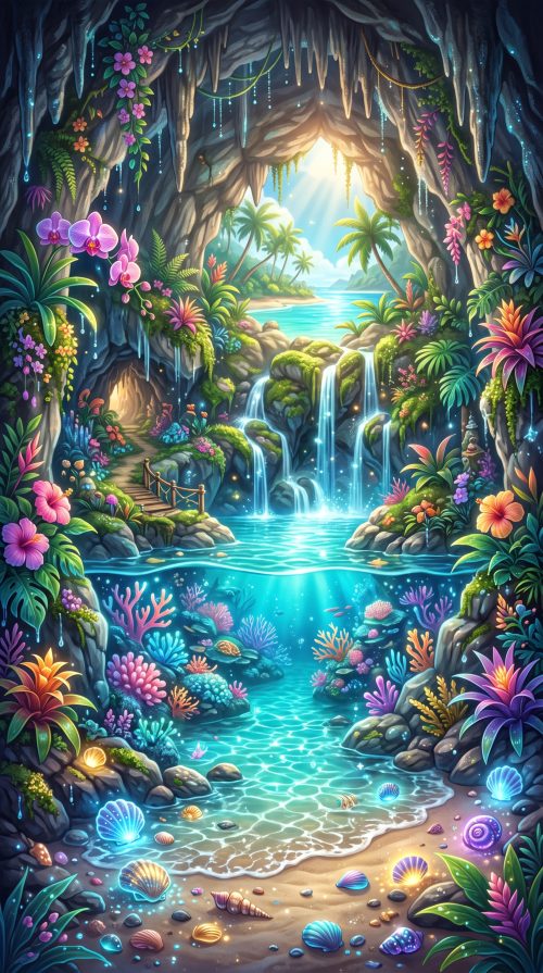 Tropical_ocean_cave_with_waterfalls