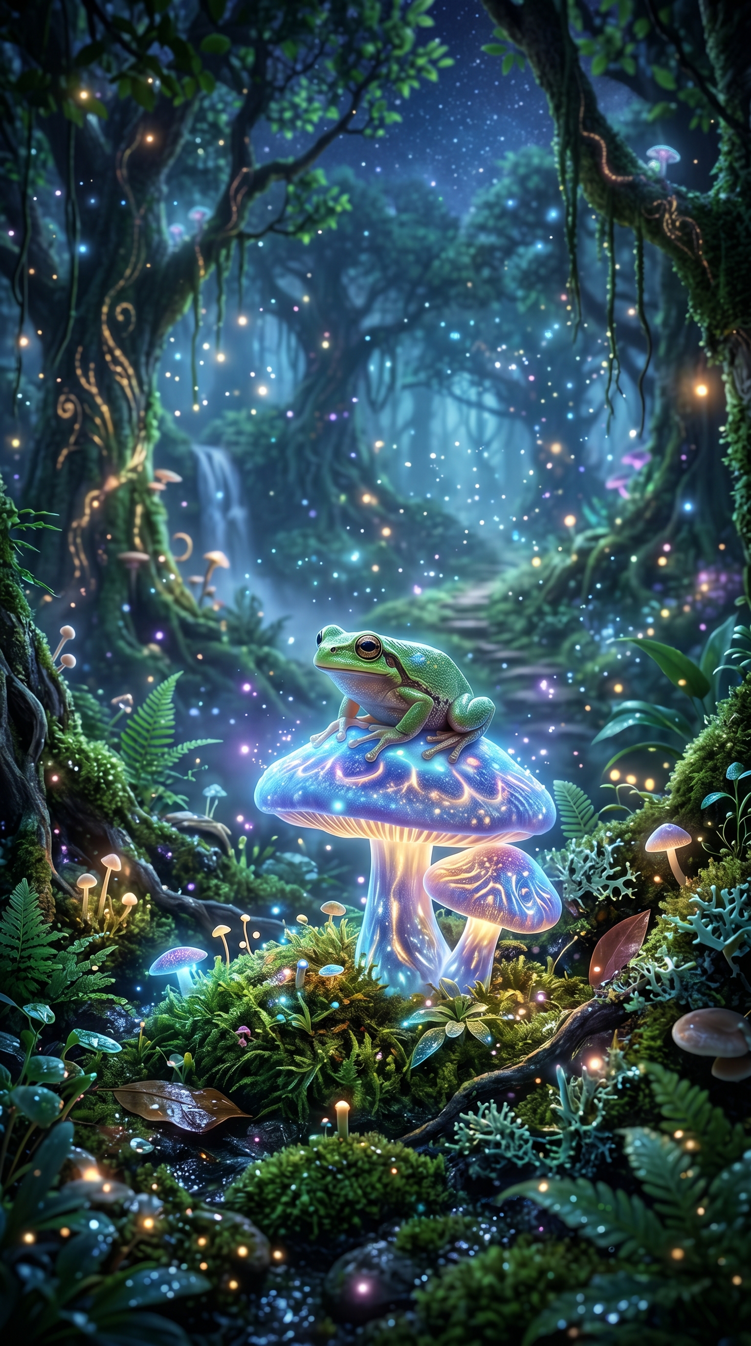 Frog on Mushroom Fantasy