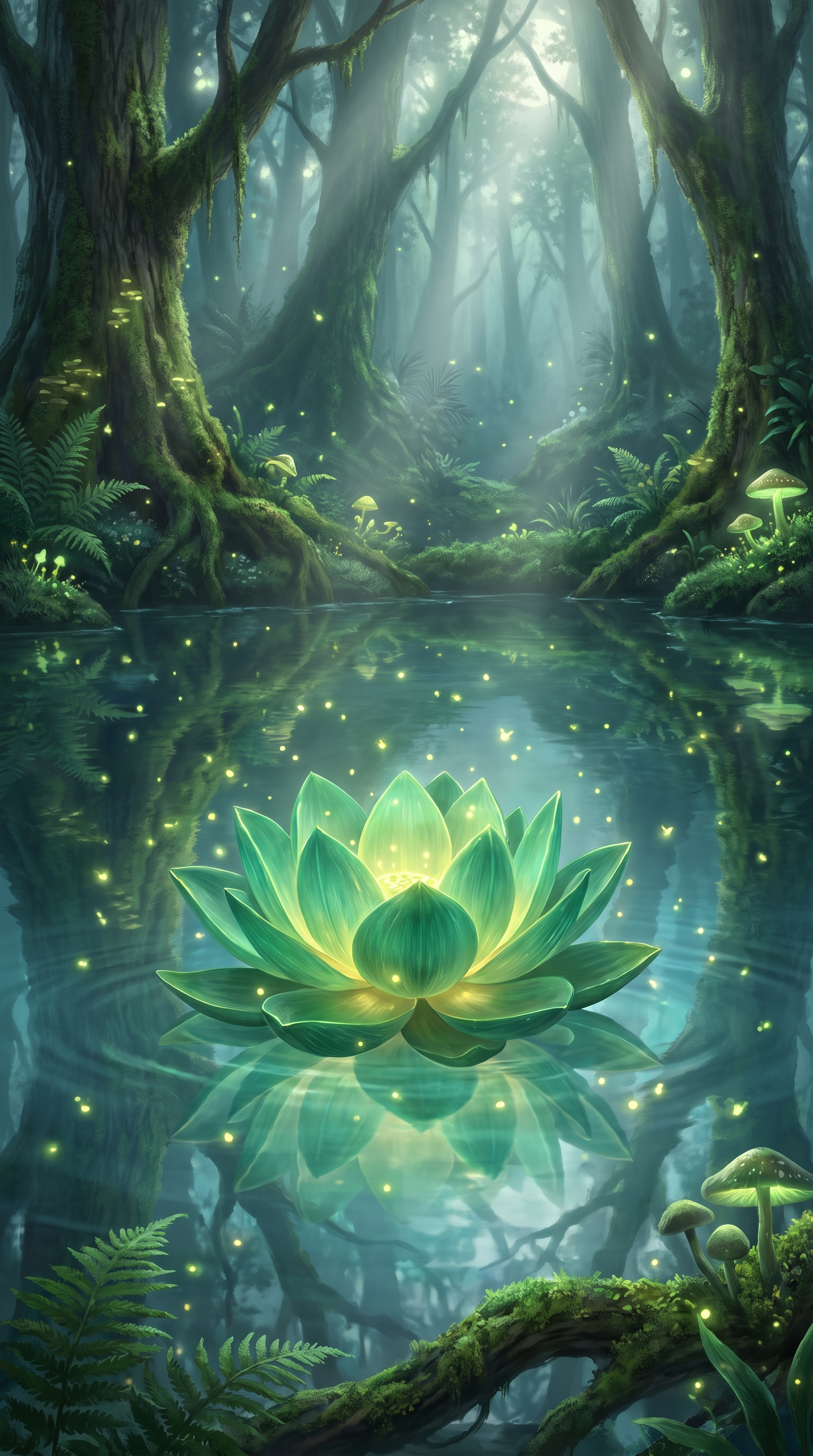 Emerald_green_lotus_flower_floating