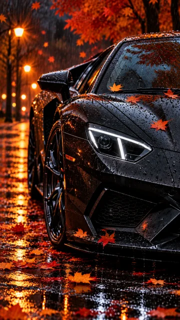 Rainy Autumn Supercar Reflections