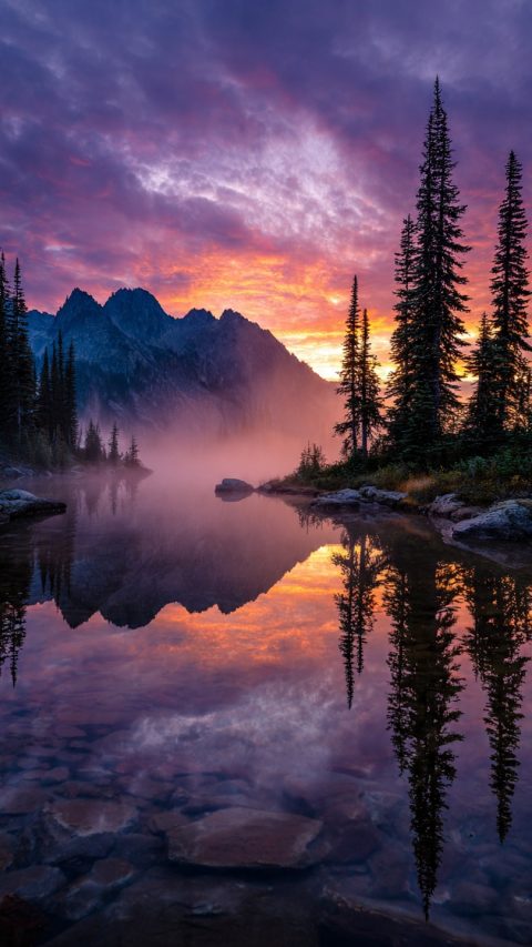 Serene Mountain Lake Sunrise