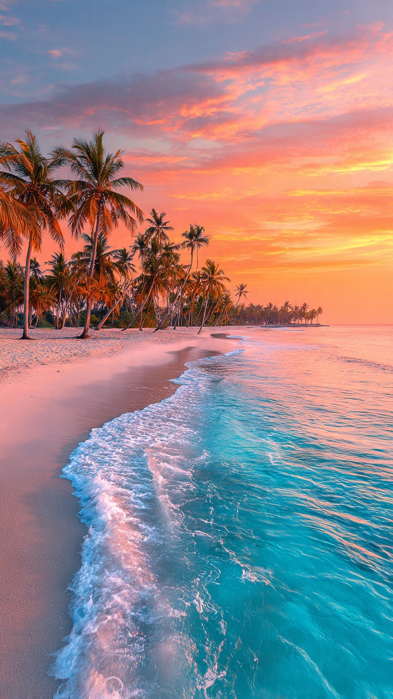 Summer Sunset Paradise 4K Wallpaper