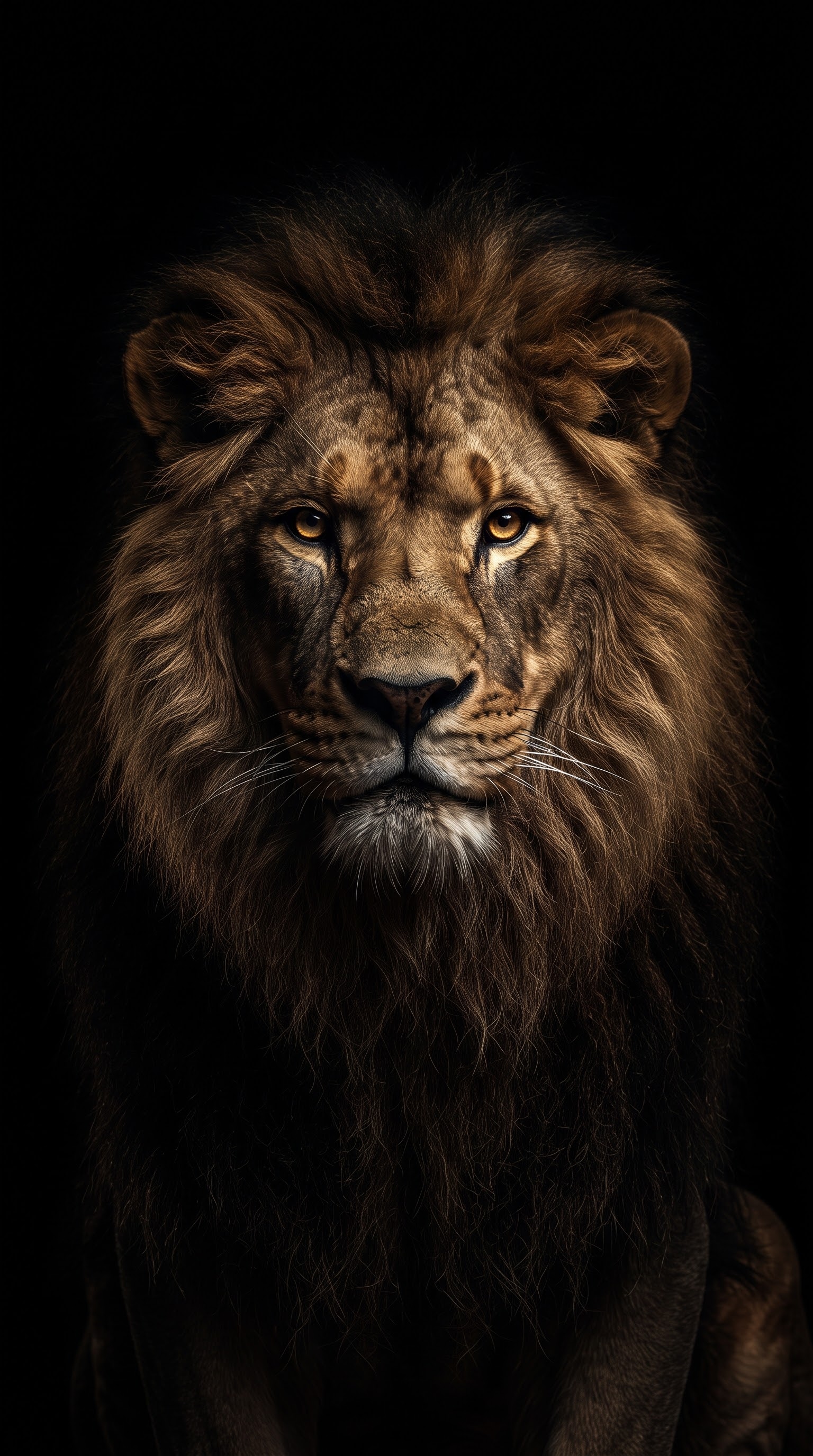 Balck amoled lion wallpaper